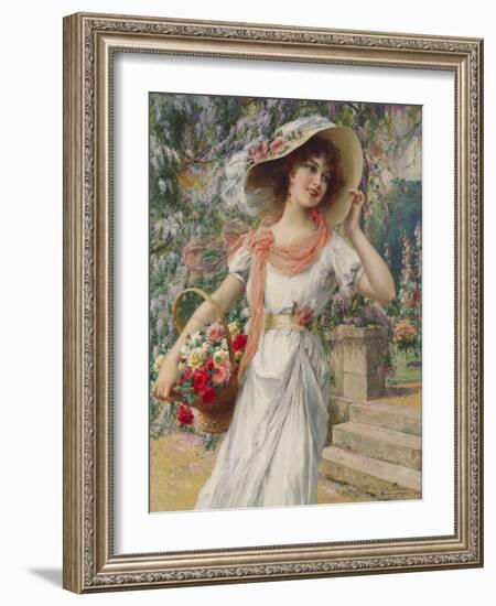 The Flower Girl-Emile Vernon-Framed Giclee Print