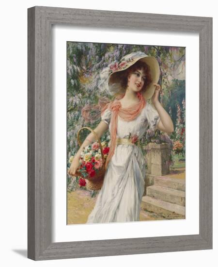 The Flower Girl-Emile Vernon-Framed Giclee Print