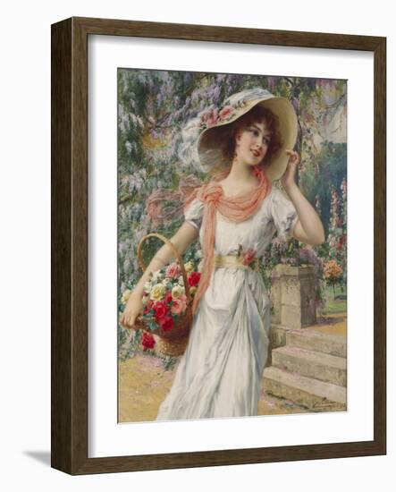 The Flower Girl-Emile Vernon-Framed Giclee Print