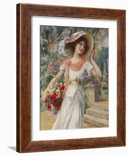 The Flower Girl-Emile Vernon-Framed Giclee Print