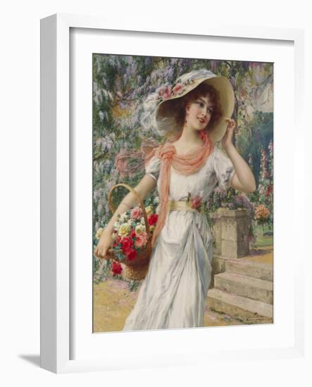 The Flower Girl-Emile Vernon-Framed Giclee Print