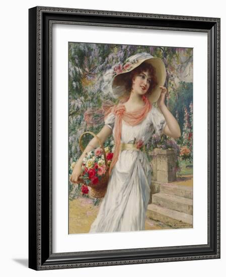 The Flower Girl-Emile Vernon-Framed Giclee Print