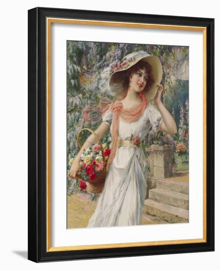 The Flower Girl-Emile Vernon-Framed Giclee Print