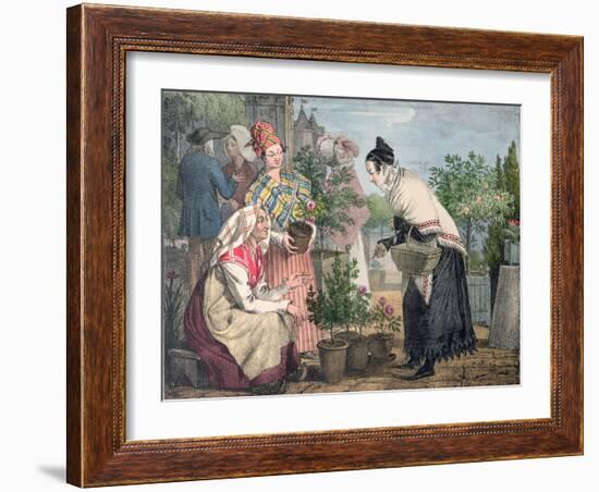 The Flower Market, Paris-John James Chalon-Framed Giclee Print