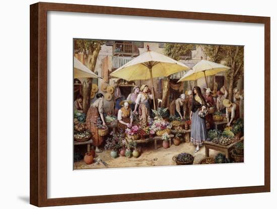 The Flower Market, Toulon-Myles Birket Foster-Framed Giclee Print