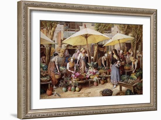 The Flower Market, Toulon-Myles Birket Foster-Framed Giclee Print