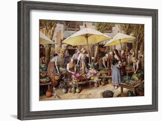 The Flower Market, Toulon-Myles Birket Foster-Framed Giclee Print