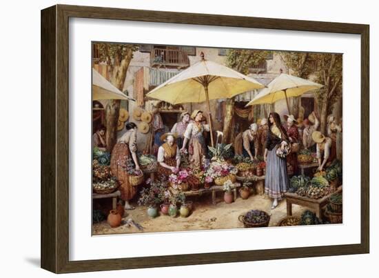 The Flower Market, Toulon-Myles Birket Foster-Framed Giclee Print