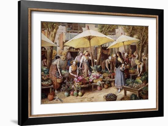 The Flower Market, Toulon-Myles Birket Foster-Framed Giclee Print