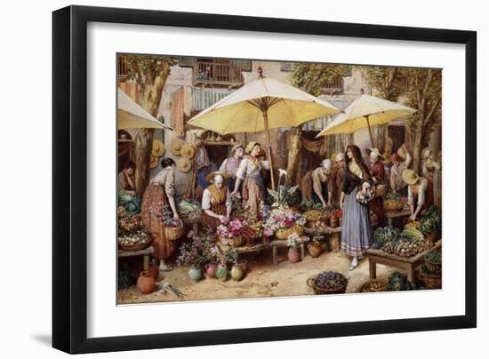 The Flower Market, Toulon-Myles Birket Foster-Framed Giclee Print