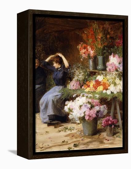 The Flower Market-Victor Gabriel Gilbert-Framed Premier Image Canvas