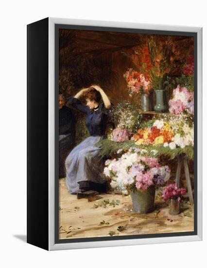 The Flower Market-Victor Gabriel Gilbert-Framed Premier Image Canvas