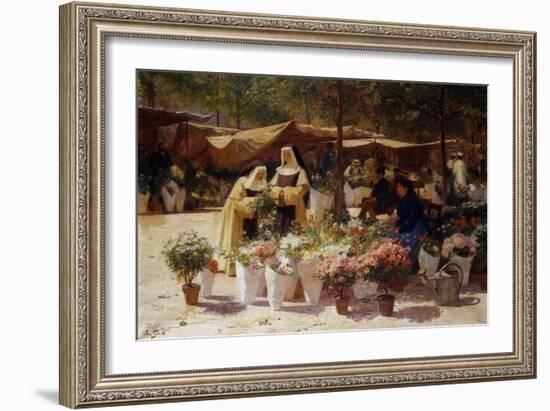 The Flower Market-Victor Gabriel Gilbert-Framed Giclee Print