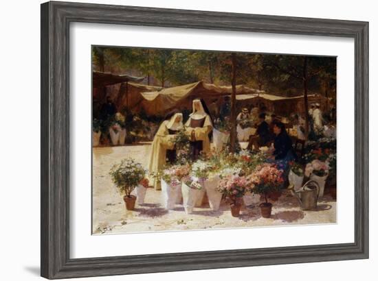 The Flower Market-Victor Gabriel Gilbert-Framed Giclee Print