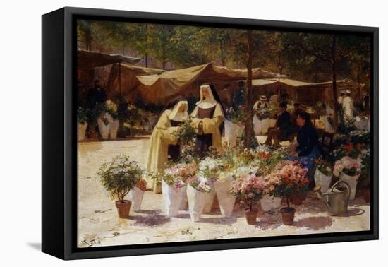 The Flower Market-Victor Gabriel Gilbert-Framed Premier Image Canvas