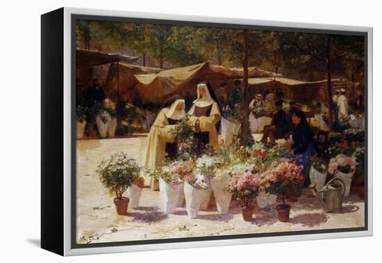 The Flower Market-Victor Gabriel Gilbert-Framed Premier Image Canvas