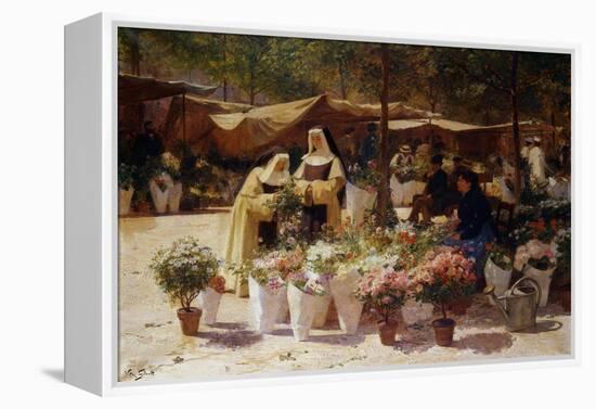 The Flower Market-Victor Gabriel Gilbert-Framed Premier Image Canvas