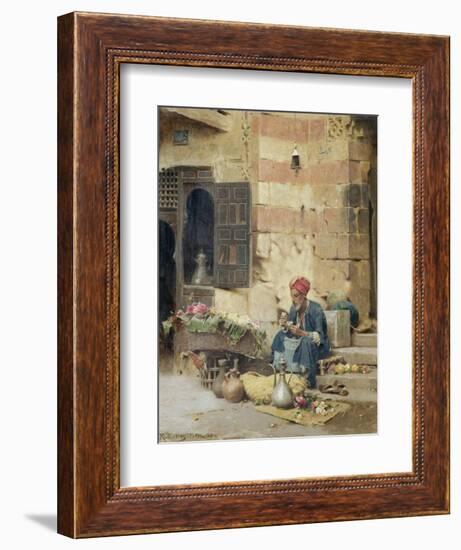 The Flower Seller, 1891-Raphael Von Ambros-Framed Premium Giclee Print