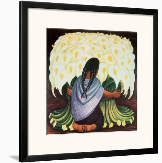 The Flower Seller, c.1942-Diego Rivera-Framed Art Print