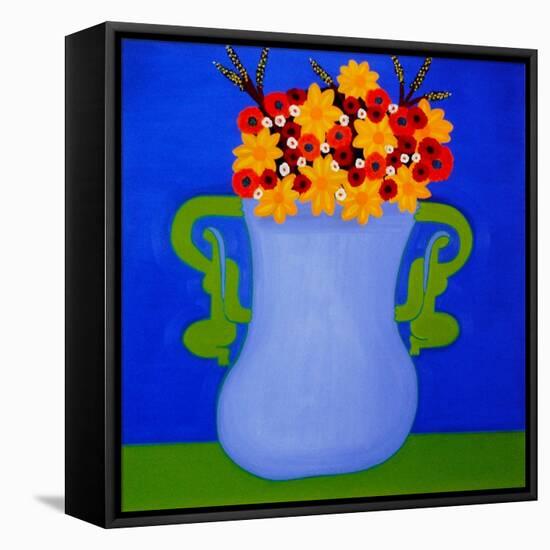 The Flower Vase, 1999 (Oil on Linen)-Cristina Rodriguez-Framed Premier Image Canvas