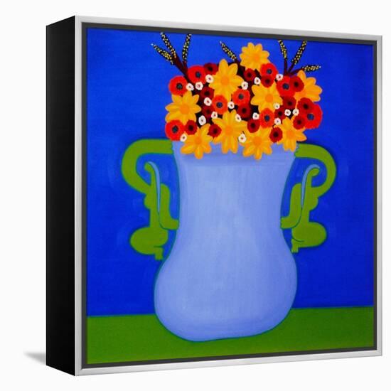 The Flower Vase, 1999 (Oil on Linen)-Cristina Rodriguez-Framed Premier Image Canvas