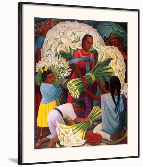 The Flower Vendor-Diego Rivera-Framed Art Print