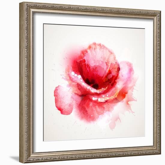 The Flowering Red Poppy-artant-Framed Art Print