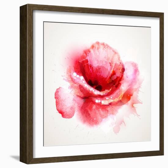 The Flowering Red Poppy-artant-Framed Art Print