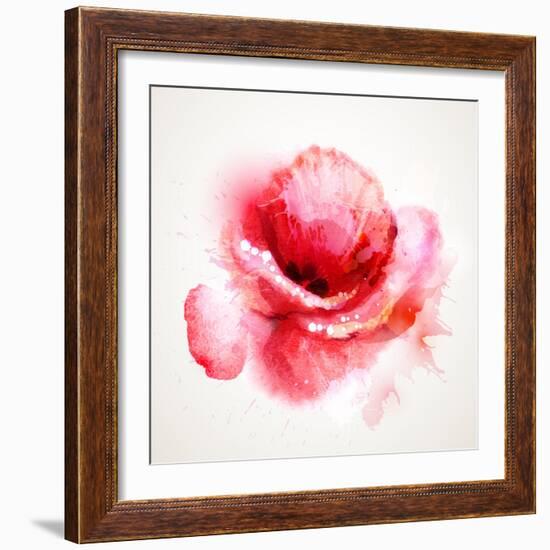 The Flowering Red Poppy-artant-Framed Art Print