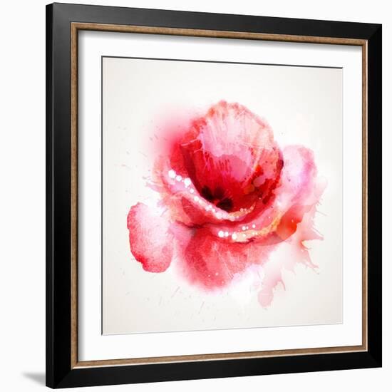 The Flowering Red Poppy-artant-Framed Art Print