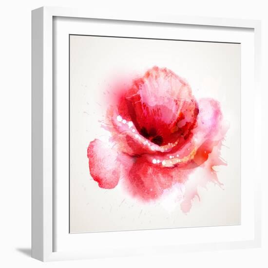 The Flowering Red Poppy-artant-Framed Art Print