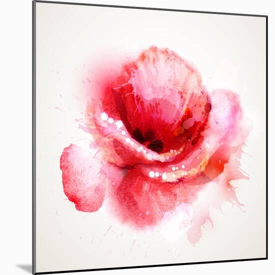 The Flowering Red Poppy-artant-Mounted Art Print