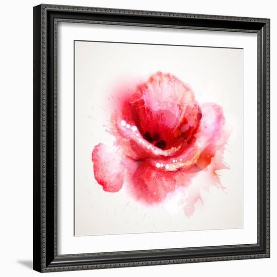 The Flowering Red Poppy-artant-Framed Art Print