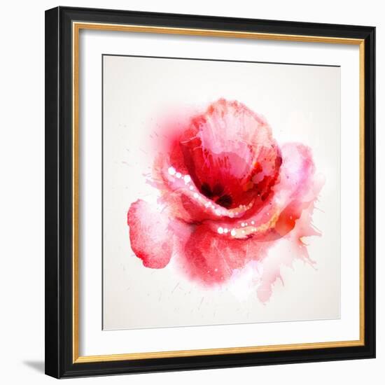 The Flowering Red Poppy-artant-Framed Art Print