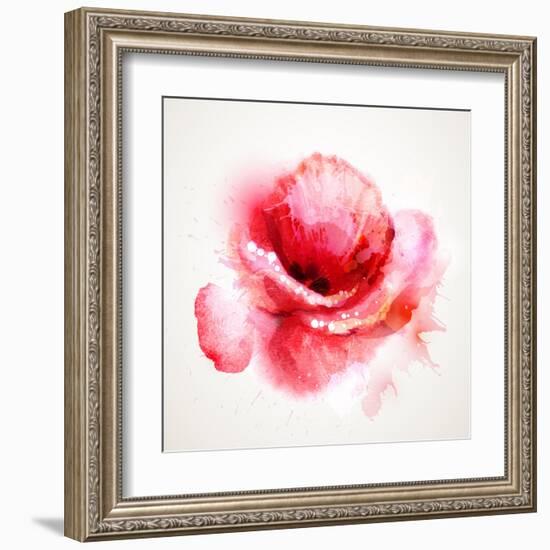 The Flowering Red Poppy-artant-Framed Art Print