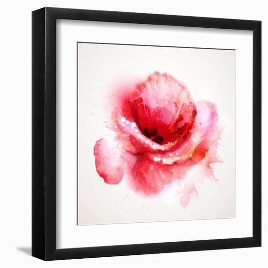 The Flowering Red Poppy-artant-Framed Art Print