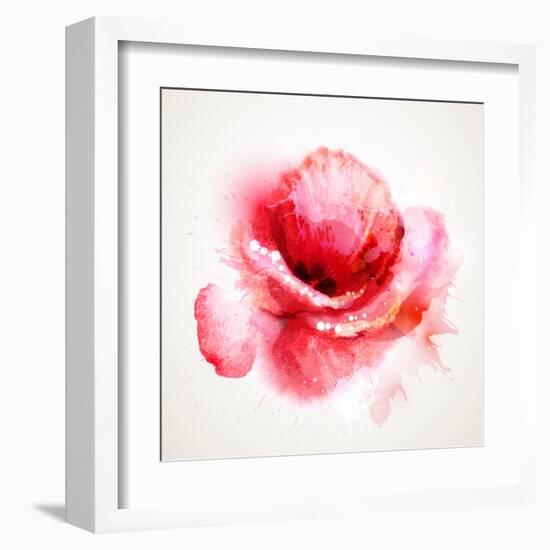 The Flowering Red Poppy-artant-Framed Art Print