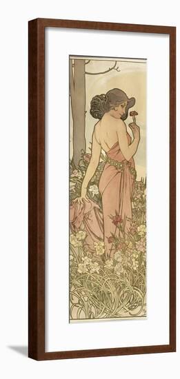 The Flowers: Carnation, 1898-Alphonse Mucha-Framed Giclee Print