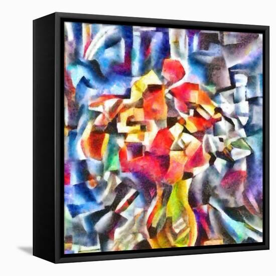 the flowers in the jar II,2017-Alex Caminker-Framed Premier Image Canvas