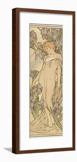 The Flowers: Iris, 1898-Alphonse Mucha-Framed Giclee Print