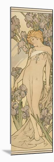 The Flowers: Iris, 1898-Alphonse Mucha-Mounted Giclee Print