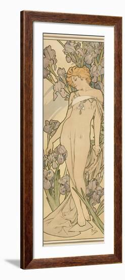 The Flowers: Iris, 1898-Alphonse Mucha-Framed Giclee Print