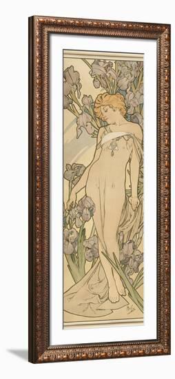 The Flowers: Iris, 1898-Alphonse Mucha-Framed Giclee Print