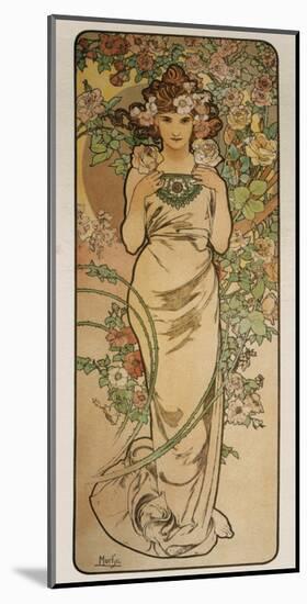 The Flowers: La Rose-Alphonse Mucha-Mounted Premium Giclee Print