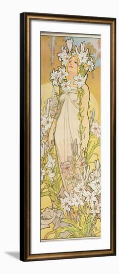 The Flowers: Lily, 1898-Alphonse Mucha-Framed Giclee Print