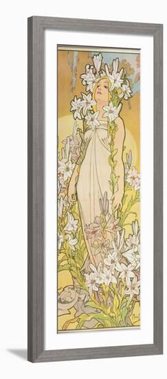 The Flowers: Lily, 1898-Alphonse Mucha-Framed Giclee Print