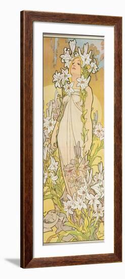 The Flowers: Lily, 1898-Alphonse Mucha-Framed Giclee Print