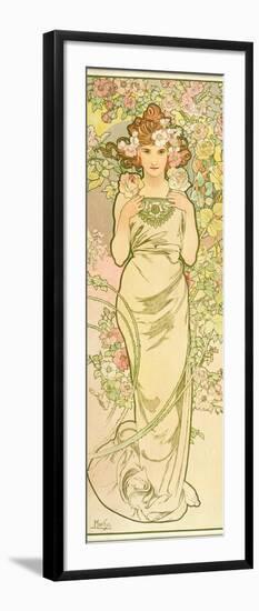 The Flowers: Rose, 1898-Alphonse Mucha-Framed Giclee Print