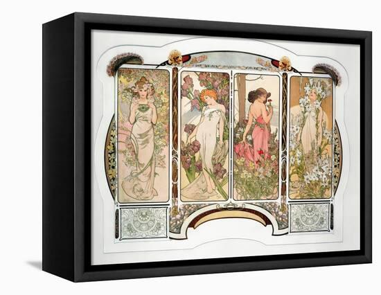 The Flowers: Variant 2, 1898-Alphonse Mucha-Framed Premier Image Canvas