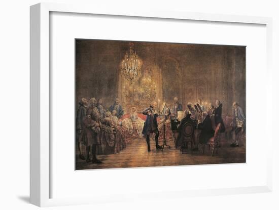 The Flute Concert, 1852-Adolph Friedrich Erdmann von Menzel-Framed Premium Giclee Print